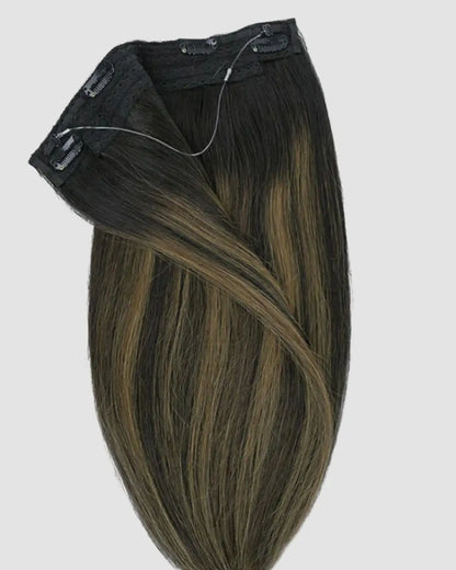 Halo Extensions – Djup Svartbrun Balayage,  #1B/6/1B