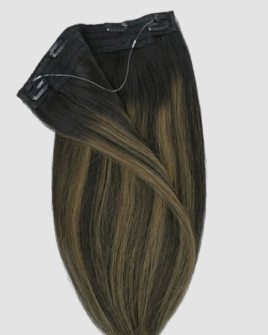 Halo Extensions – Djup Svartbrun Balayage,  #1B/6/1B