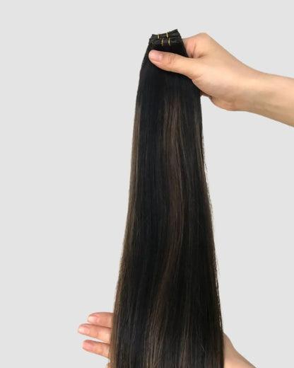 Djup Svartbrun Balayage med Mörka Skiftningar #1/6/1