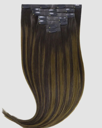 PU Clip-in 2/6/2 – Chokladbrun Balayage