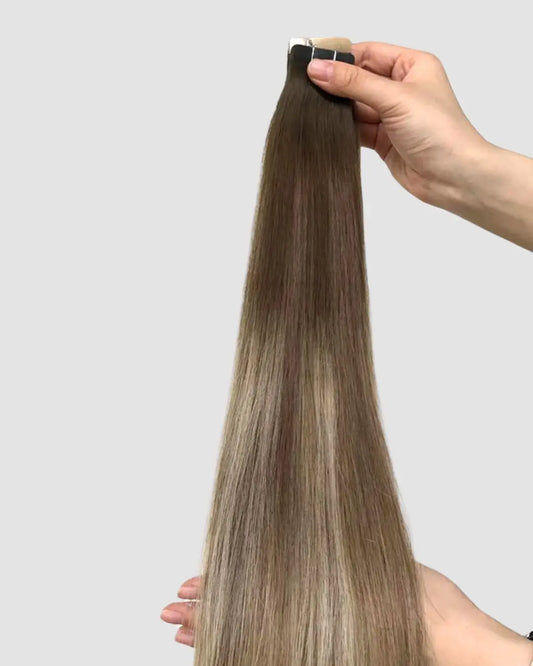 Tape-in – Mörkbrun till Blond Balayage #3/8/613