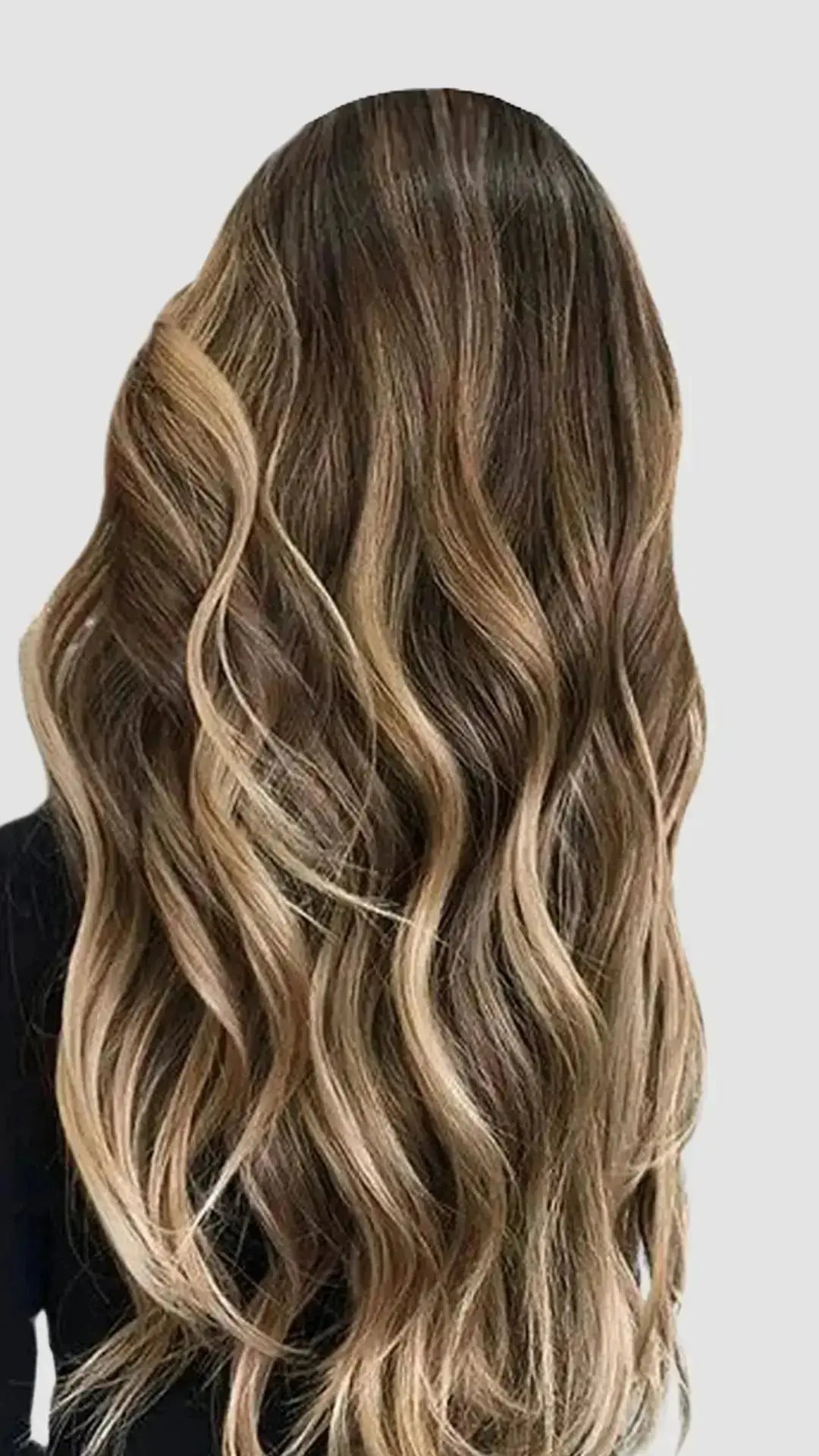 Halo Extensions  – Djup Brun Balayage med Karamell,#4/27/4