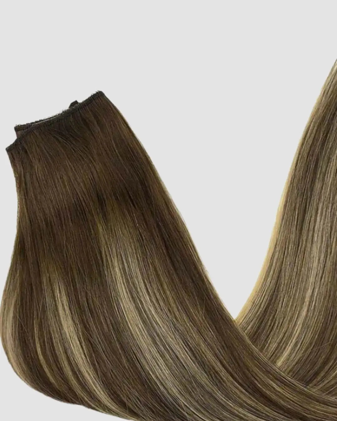 Halo Extensions  – Djup Brun Balayage med Varma Blonda Skiftningar, #4/26/4