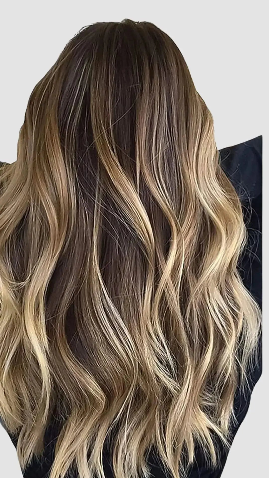 Halo Extensions  – Djup Brun Balayage med Varma Blonda Skiftningar, #4/26/4