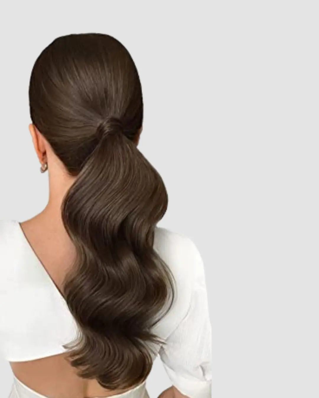 Clip-in Ponytail 4 – Klassisk Mörkbrun