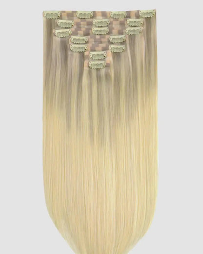 PU Clip-in 17/22/60 – Naturlig Blond Mix