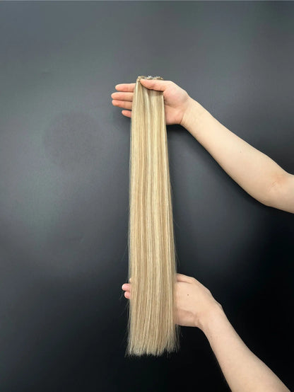 Genius weft, Naturlig Beige Blond Balayage LE Bsextensions