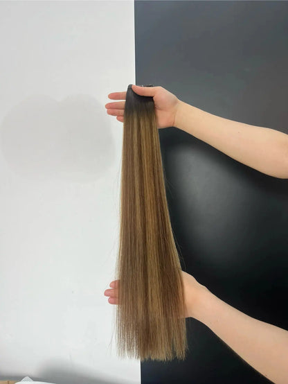 Naturlig Mörkbrun Balayage R2-4/8 Bsextensions