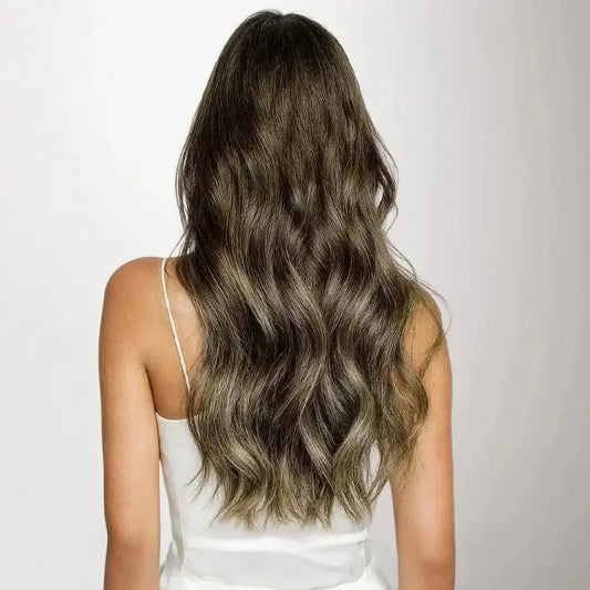 Halo Extensions  – Djup Brun Balayage med Varma Blonda Skiftningar, #4/26/4 Bsextensions