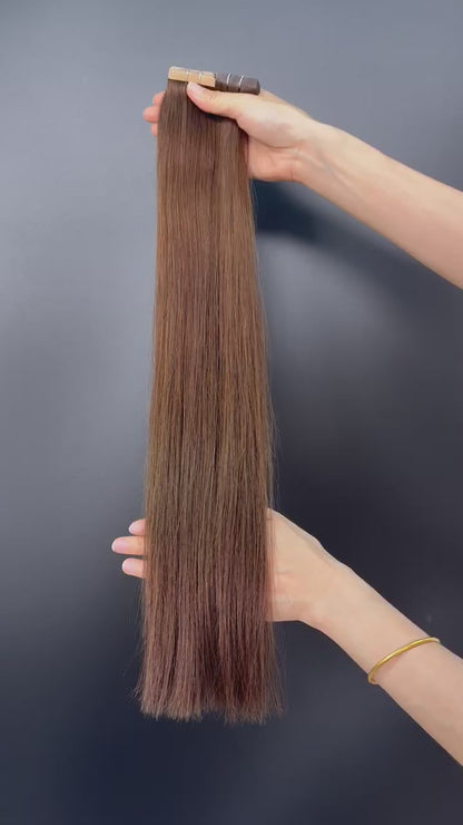 Tape-in extensions – Chokladbrun #4A